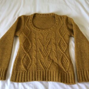 Cable Knit Mustard Sweater